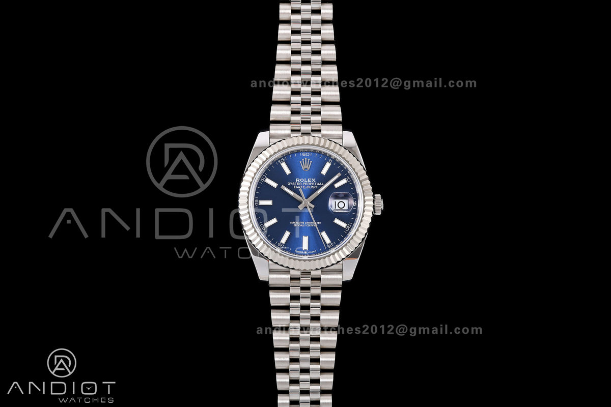 DateJust 41 126334 RICH 1:1 Best Edition Blue Stick Dial on Jubilee Bracelet JH3235 (Free Sprung)